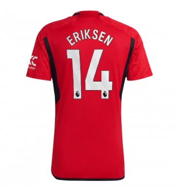 Lacne Muži Futbalové dres Manchester United Christian Eriksen #14 2023-24 Krátky Rukáv - Domáci